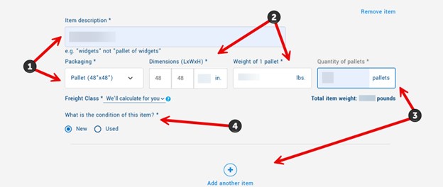 Step 6: Shipment description