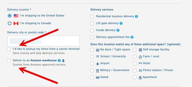 How to book an LTL shipment | Step 5: Consider additional delivery options
