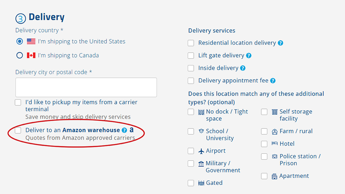 Shipping FBA to Amazon through Freightquote by C.H. Robinson